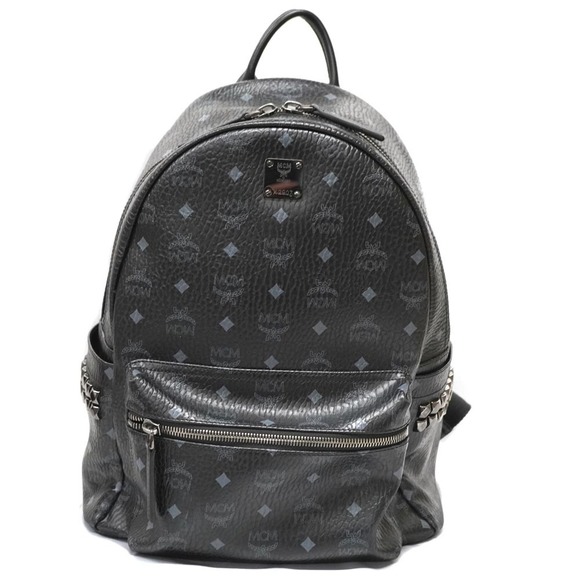 Mcm Backpack Studs Leather Black - Picture 1 of 15